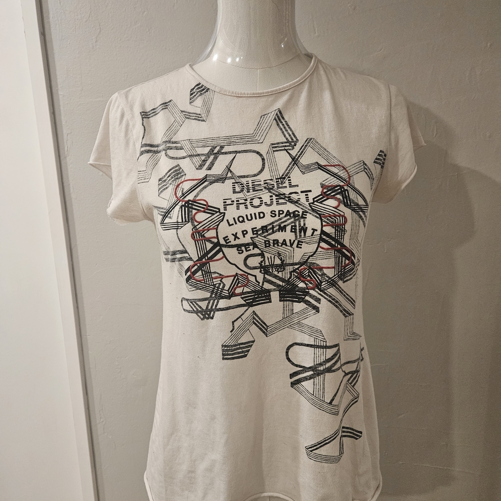 Diesel Cream Graphic Short Sleeve Tee
